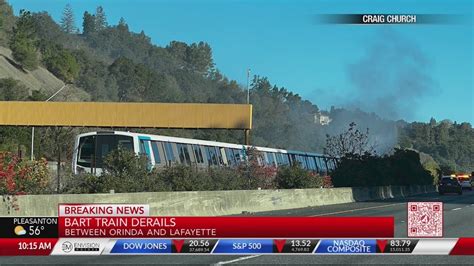 BART train derails, catches fire near Orinda Station